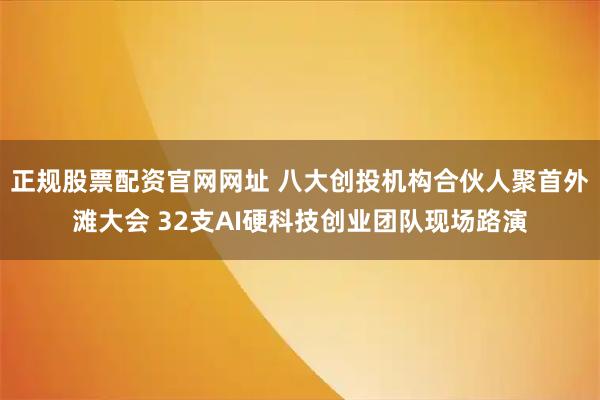 正规股票配资官网网址 八大创投机构合伙人聚首外滩大会 32支AI硬科技创业团队现场路演