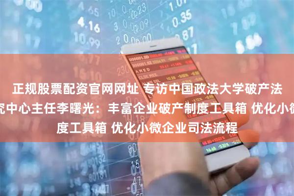 正规股票配资官网网址 专访中国政法大学破产法与企业重组研究中心主任李曙光：丰富企业破产制度工具箱 优化小微企业司法流程